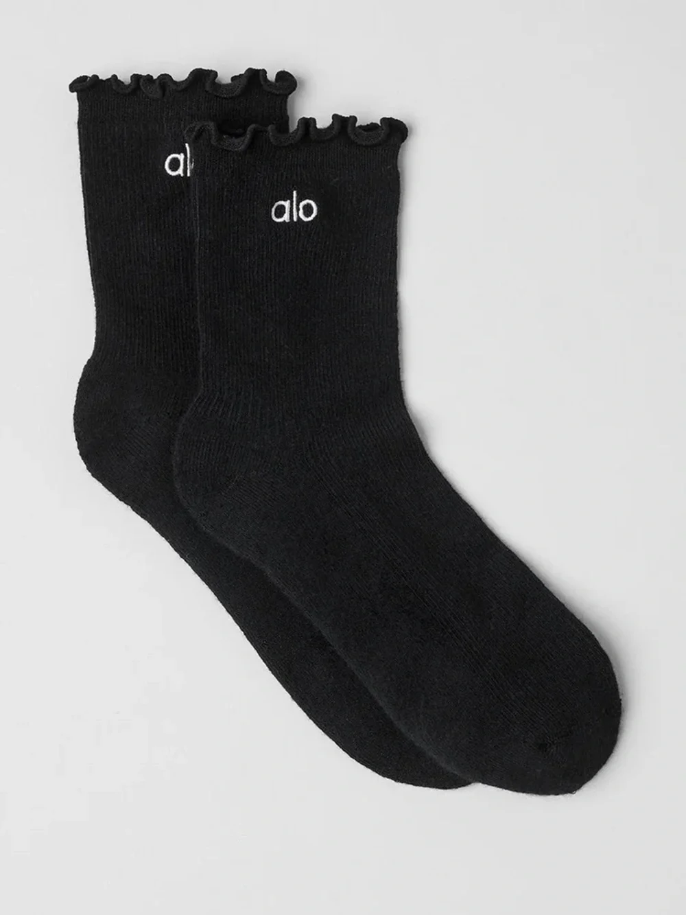 NWT Alo Yoga Women’s Lettuce Edge Sock Black